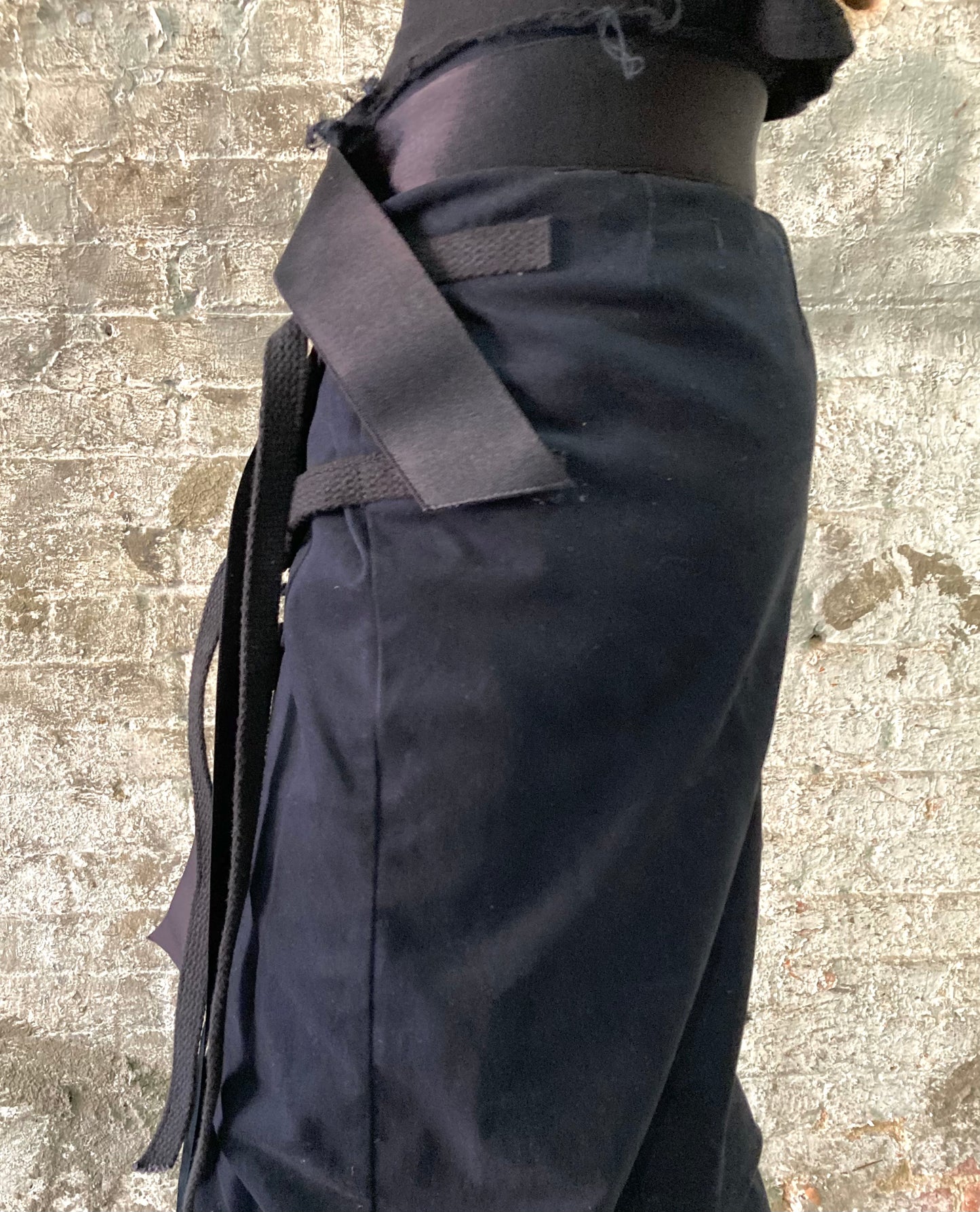 21.2 || MUMMIFIED PATCHWORK ZERO WRAP SKIRT || BLACK