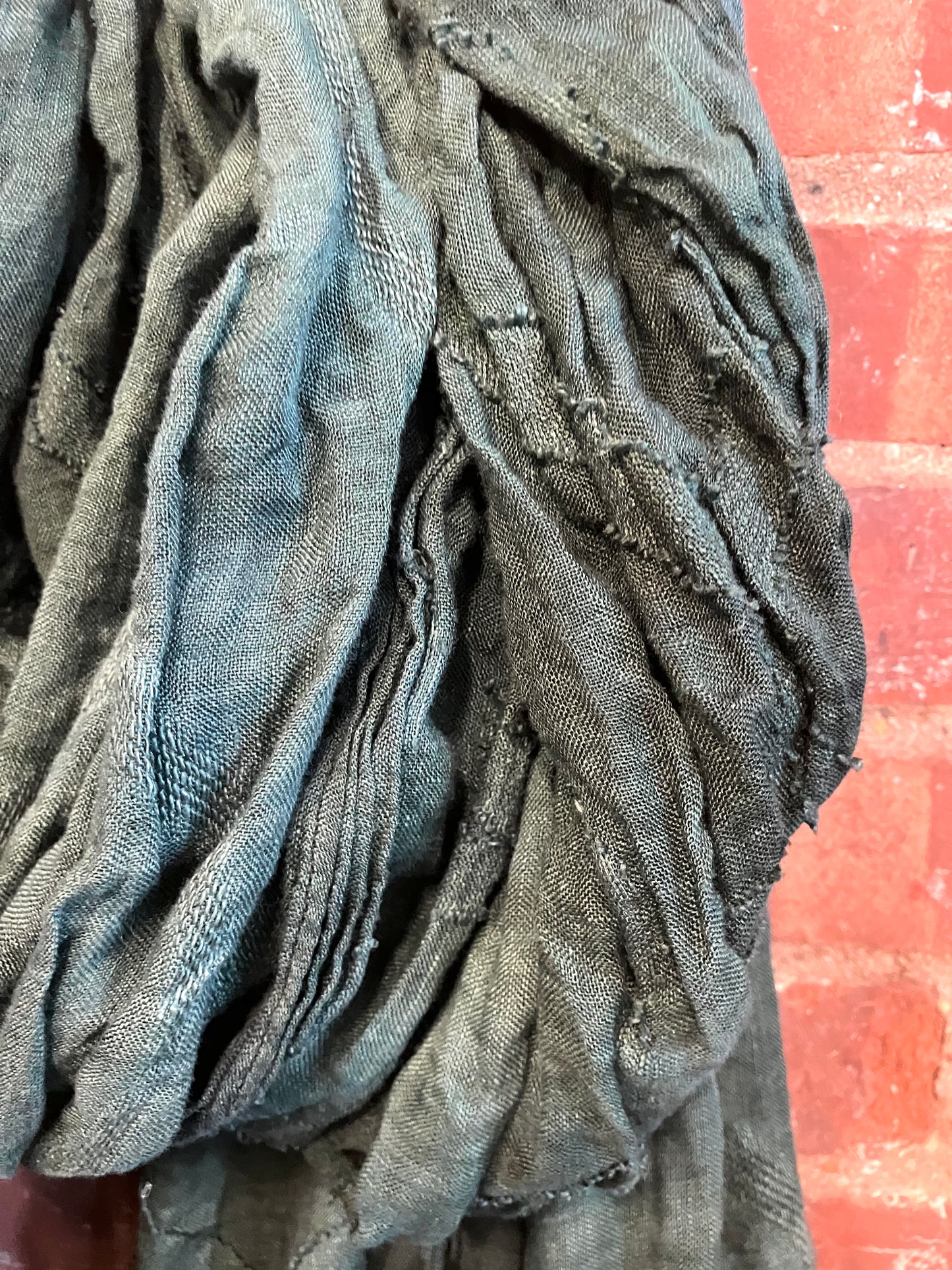 SS23 LINEN DOUBLE WIDTH SCARF - GREEN