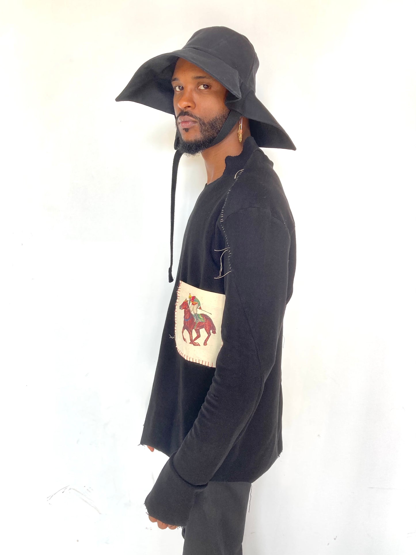 KNG 13 || PROTOLOGICAL HAND STITCHED - CAYMANAS - TOP || BLACK||