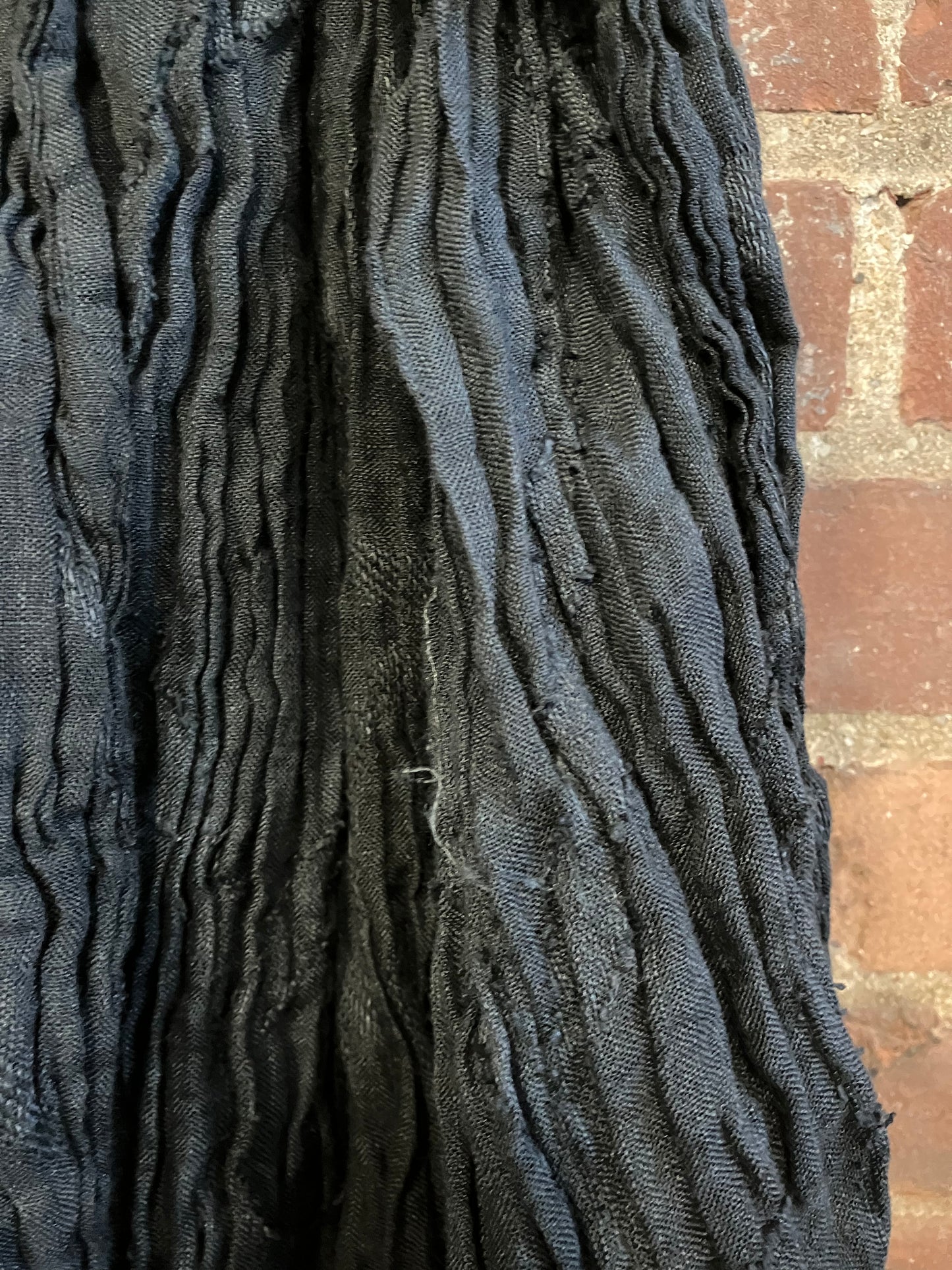 SS23 LINEN DOUBLE WIDTH SCARF - WASHED BLACK