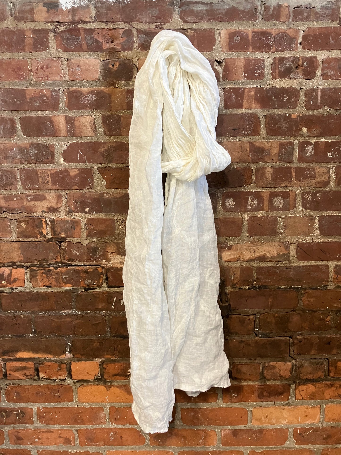 SS23 LINEN SINGLE WIDTH SCARF - BONE WHITE