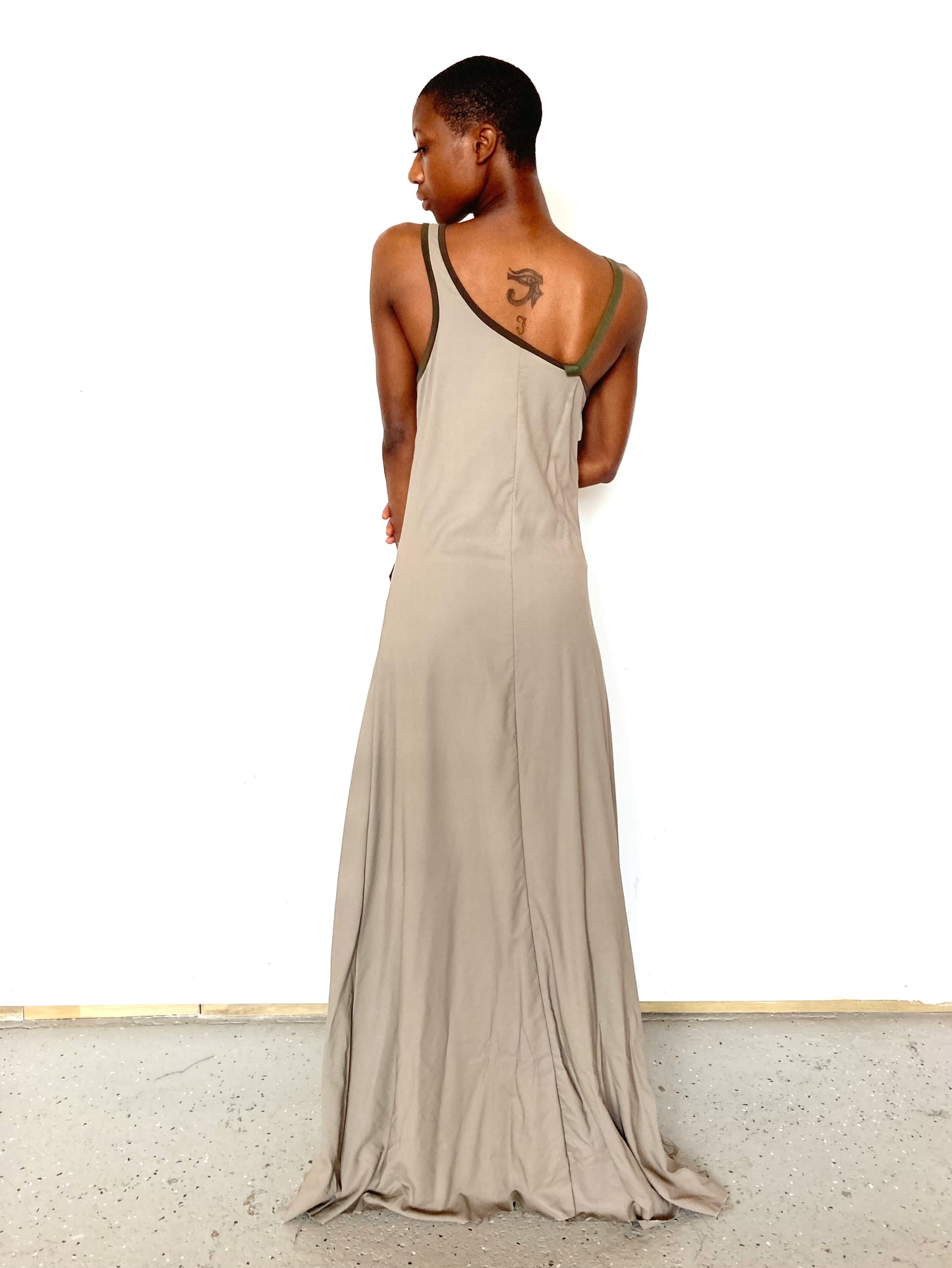 KNG13 || FEMME - KITE POCKET ASYMMETRIC ZIPPER DRESS||