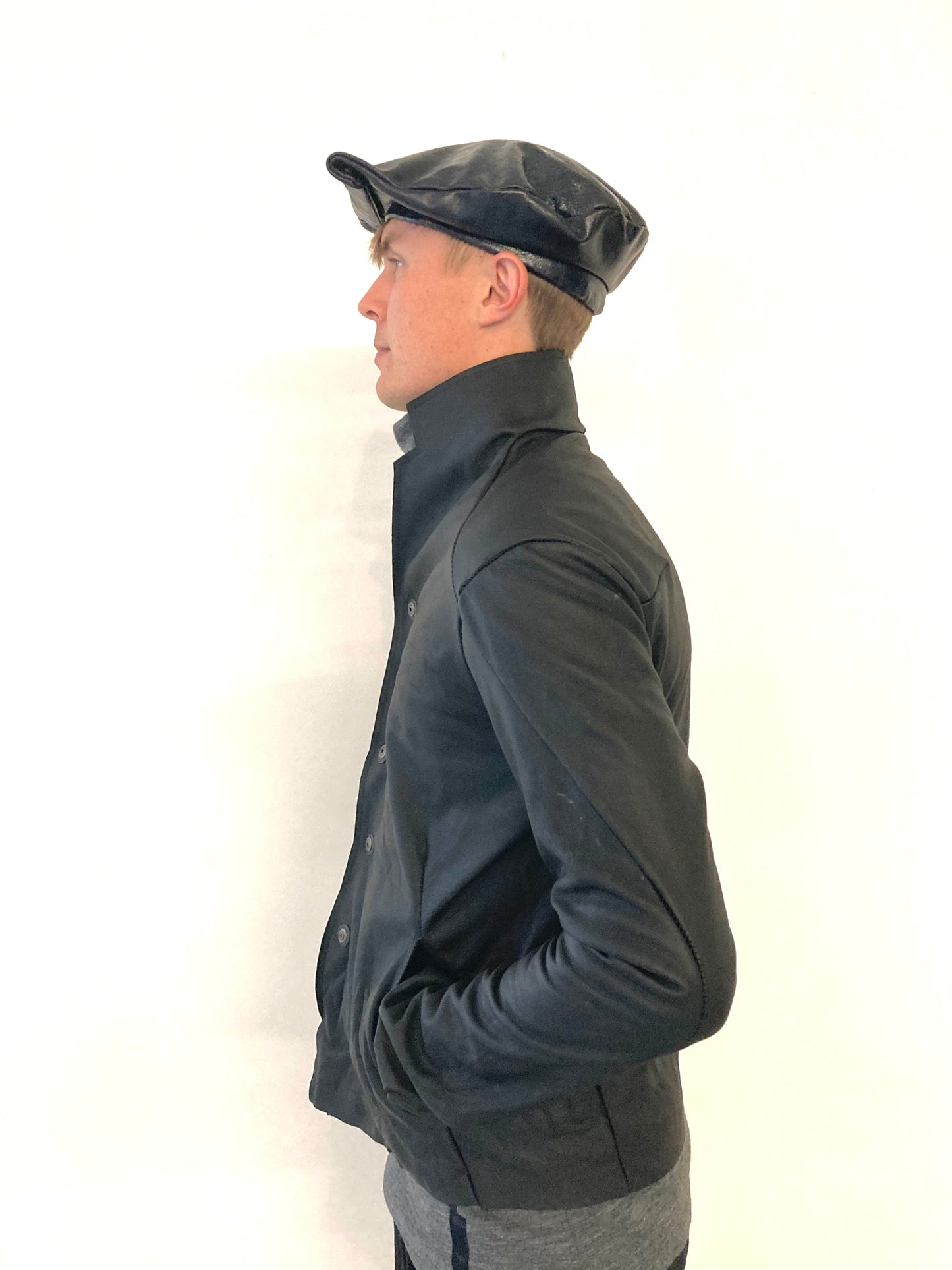 KNG13 || PROTOLOGICAL ARCHETYPE LEATHER SHIRT JACKET || BLACK