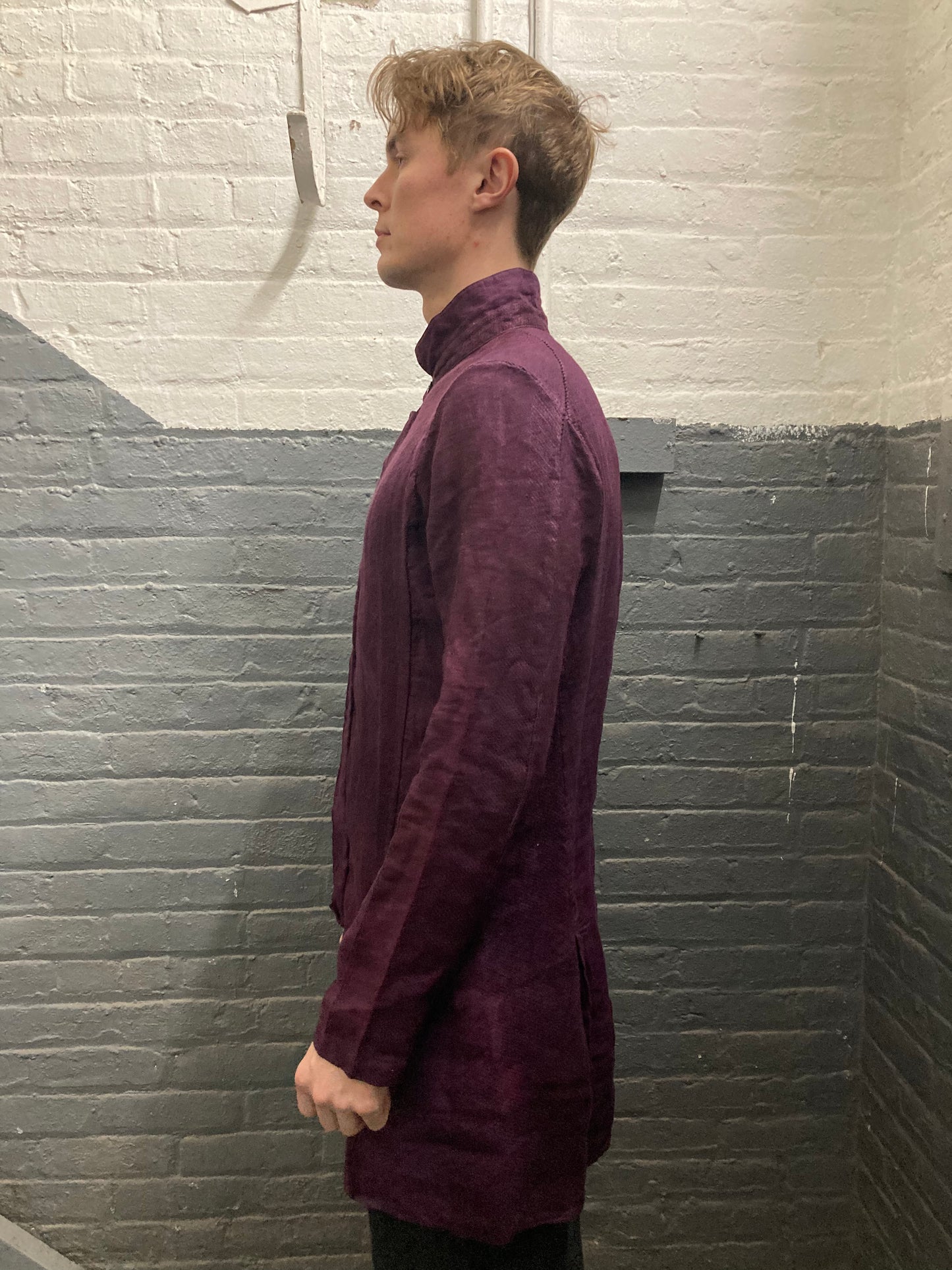 ARCHIVE ADDITIONS || LONG SLEEVE SHIRTIGAN || 100% OVERDYED LINEN
