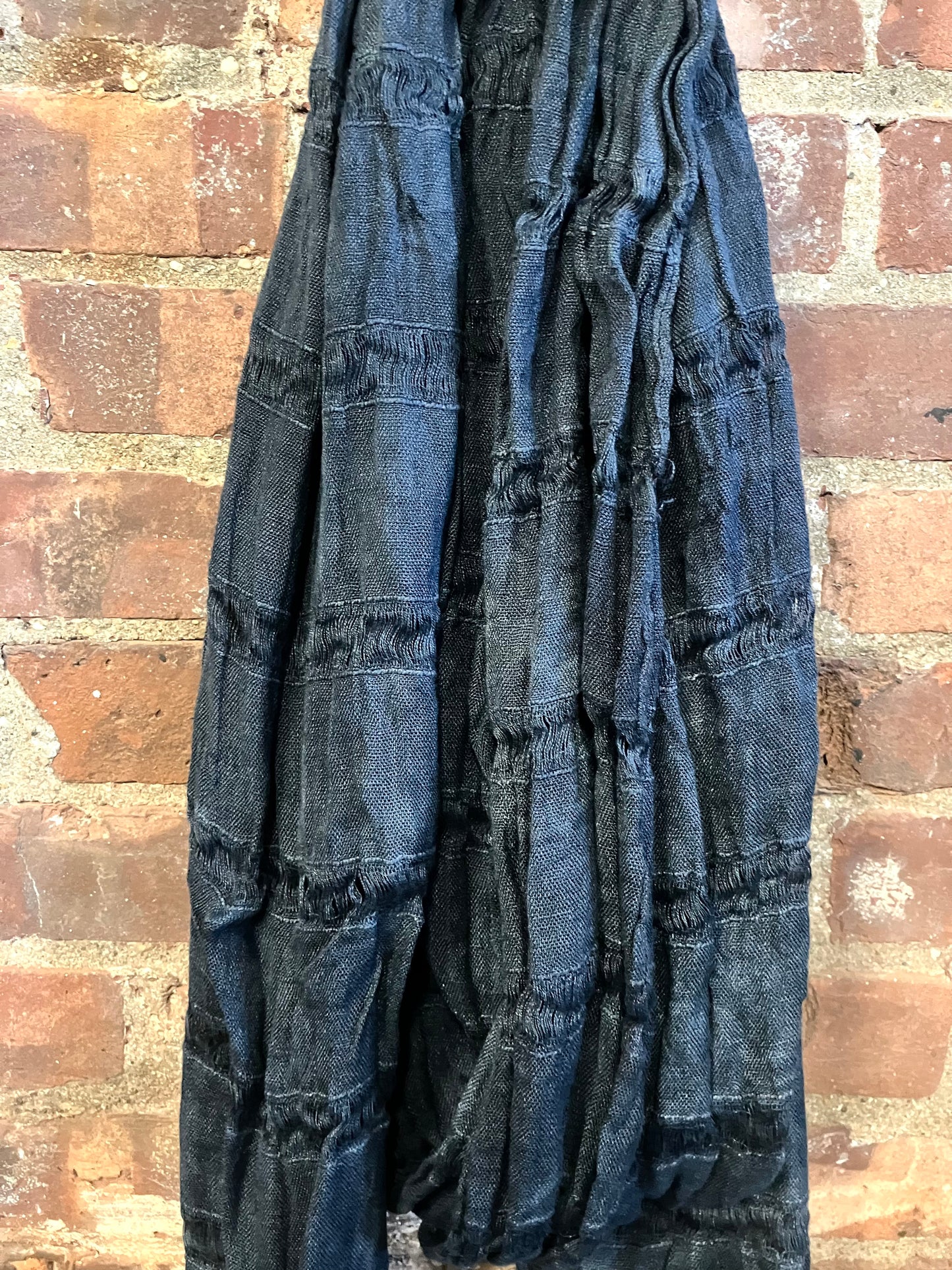 SS23 LINEN SINGLE WIDTH SCARF - BLACK