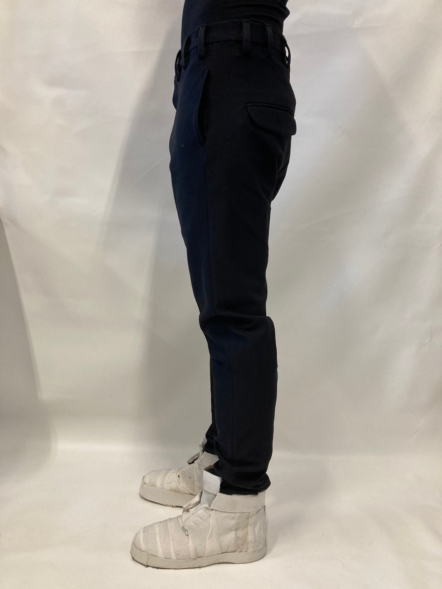 KNG13 || 13 LOOP SLIM PANTS || BLACK - STRETCH WOOL BLEND