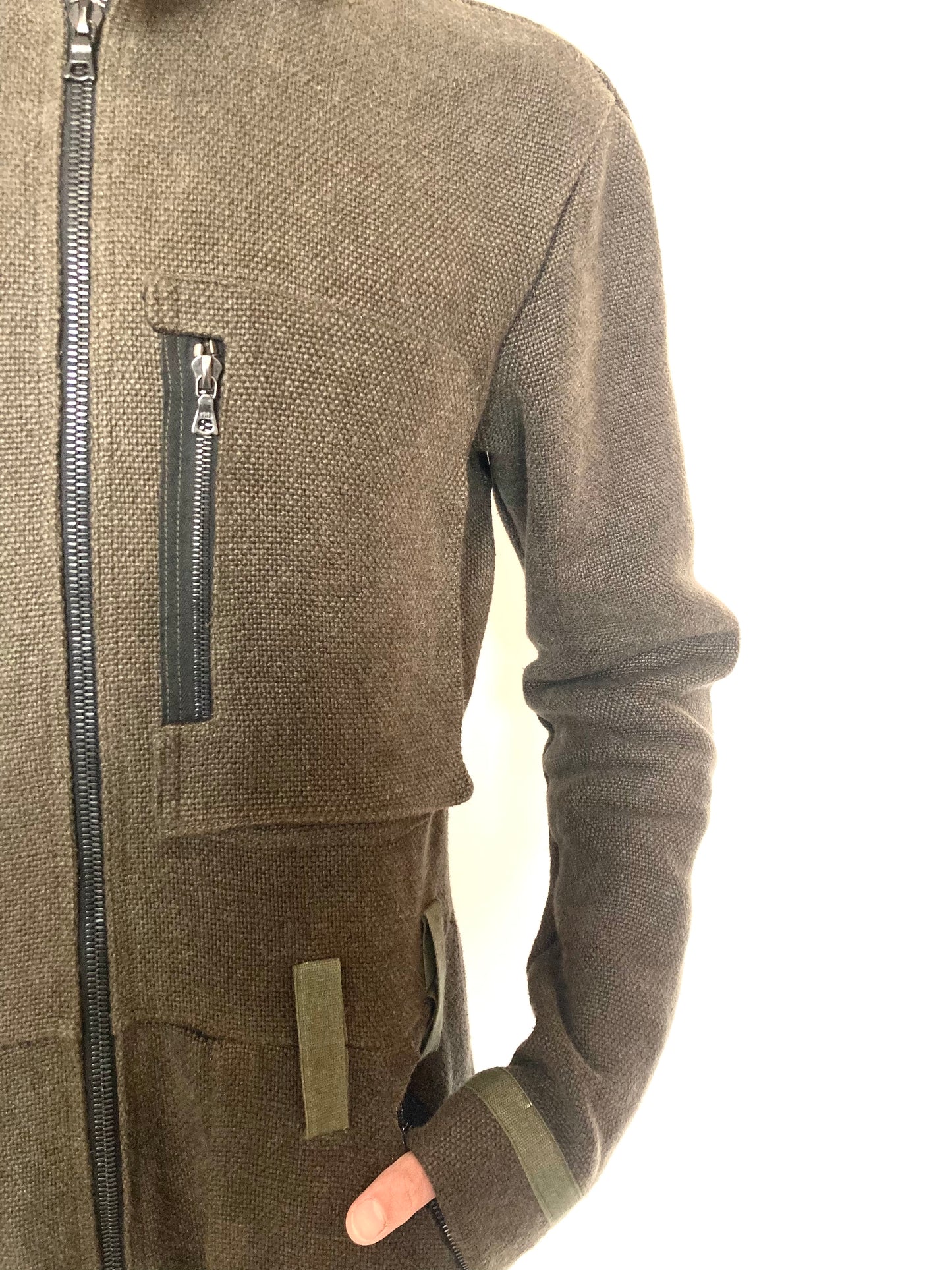KNG13 || FULL BODY COVERALLS || HEAVY LINEN - OLIVE GREEN