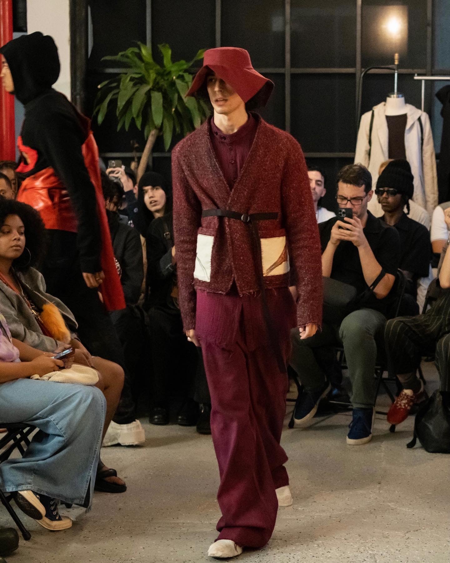 KNG13 || BIRD HUNTING BOILED WOOL SHORT CARDIGAN || MAROON