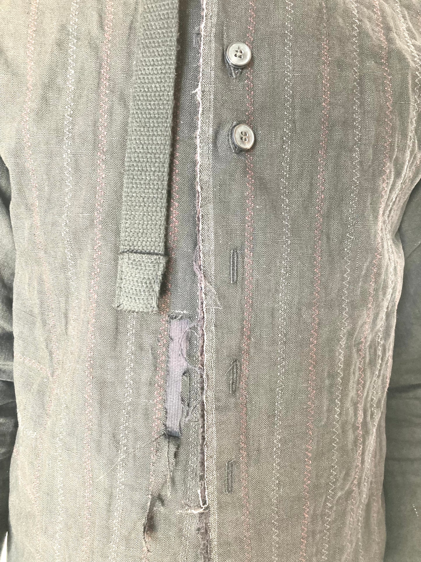 KNG13 || PROTOLOGICAL ARCHETYPE SHIRT - DESTROYED LINEN || BLACK ||