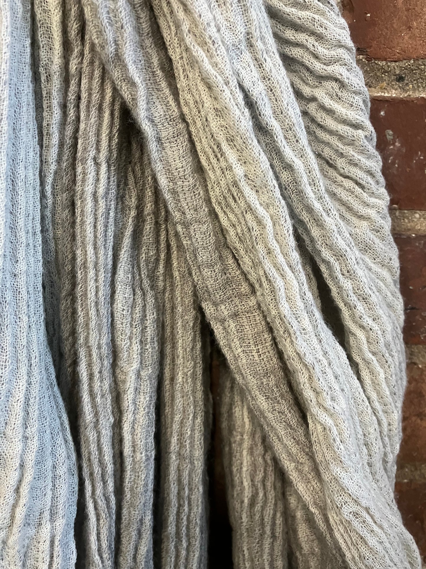 SS23 LINEN AND WOOL LARGE SCARF - ECRU
