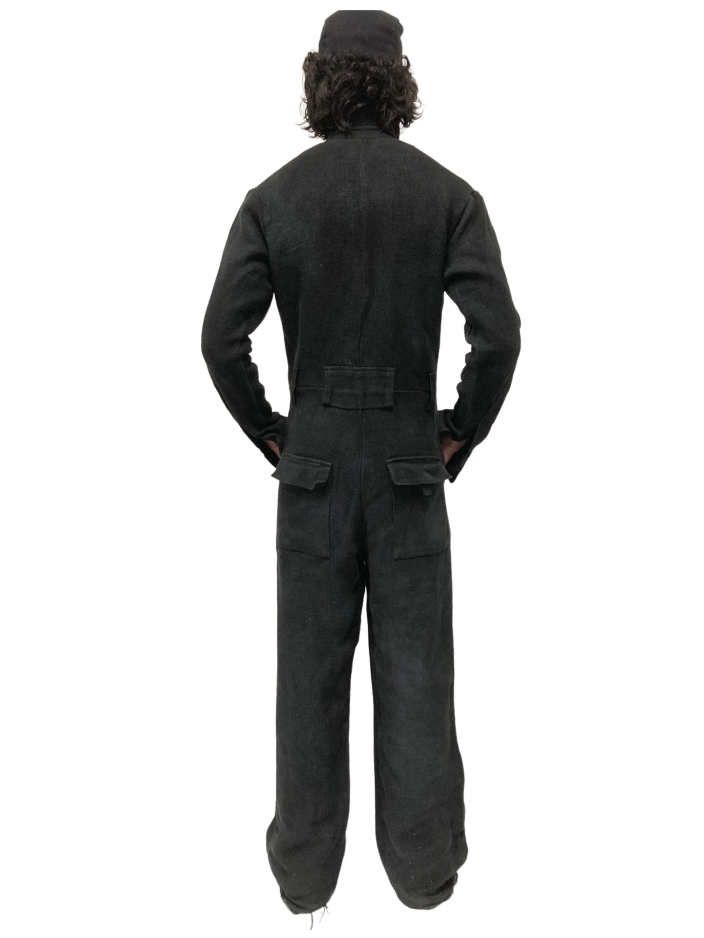 KNG13 || FULL BODY COVERALLS || HEAVY LINEN - O.D. BLACK