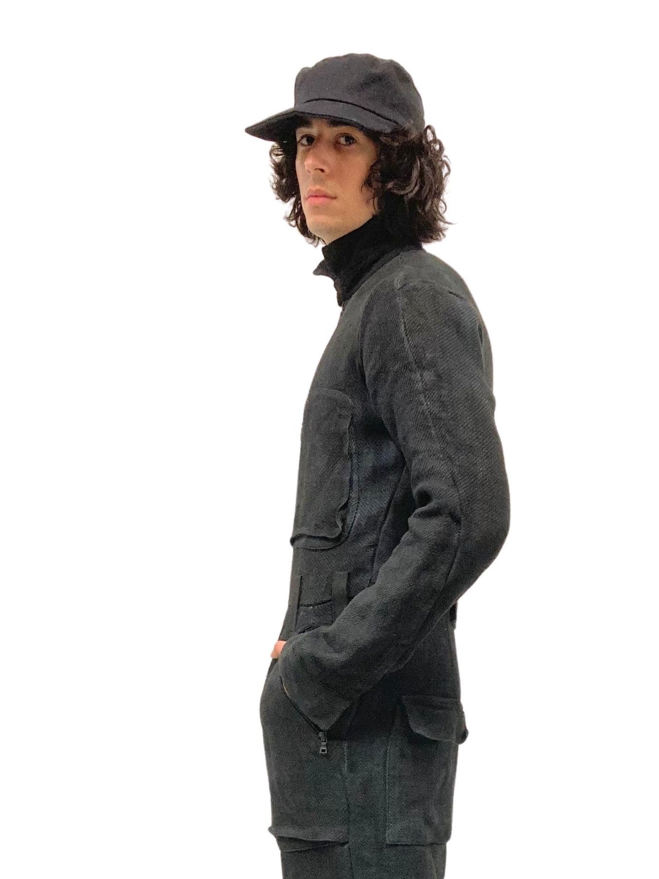 KNG13 || FULL BODY COVERALLS || HEAVY LINEN - O.D. BLACK