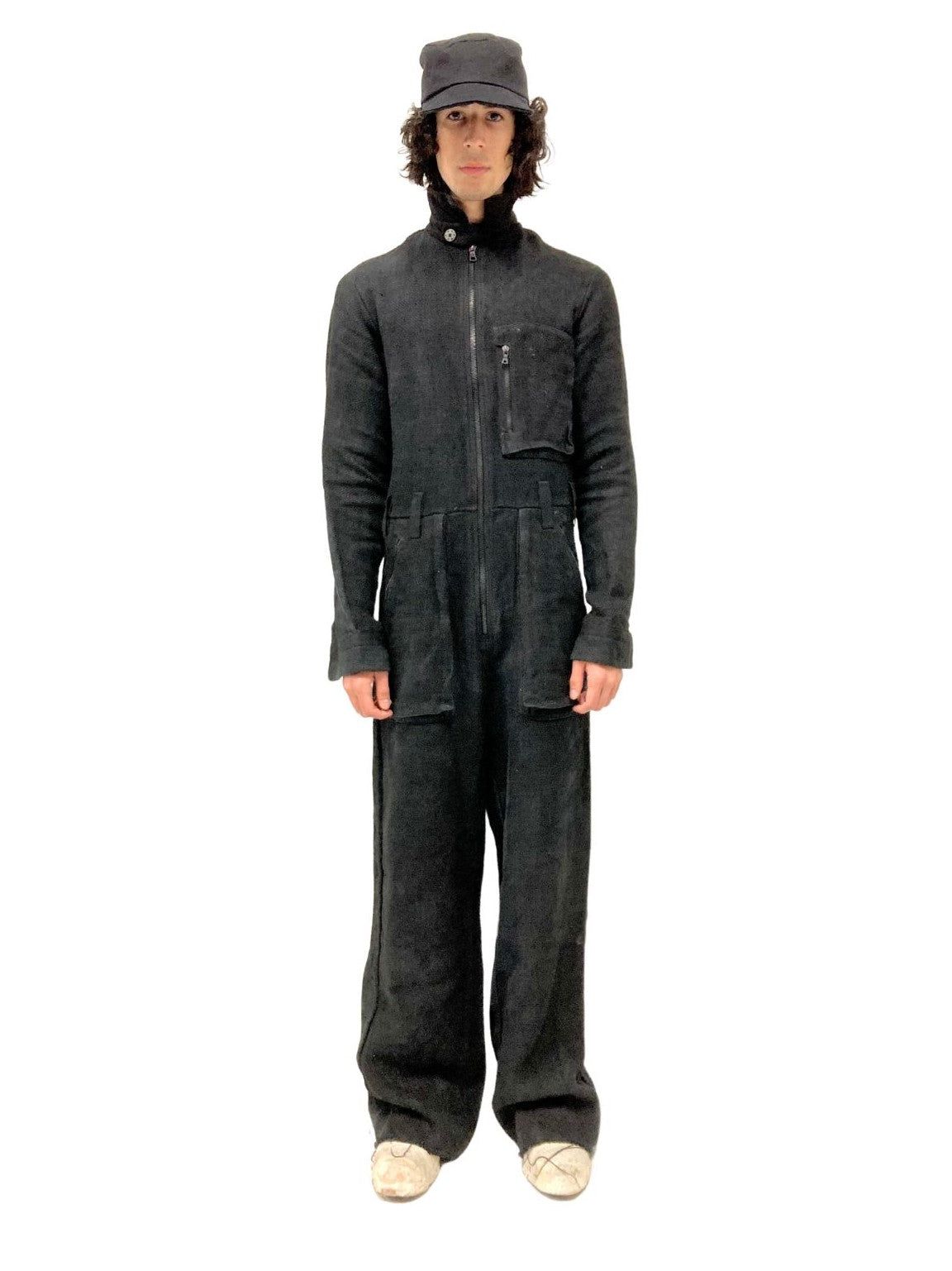 KNG13 || FULL BODY COVERALLS || HEAVY LINEN - O.D. BLACK