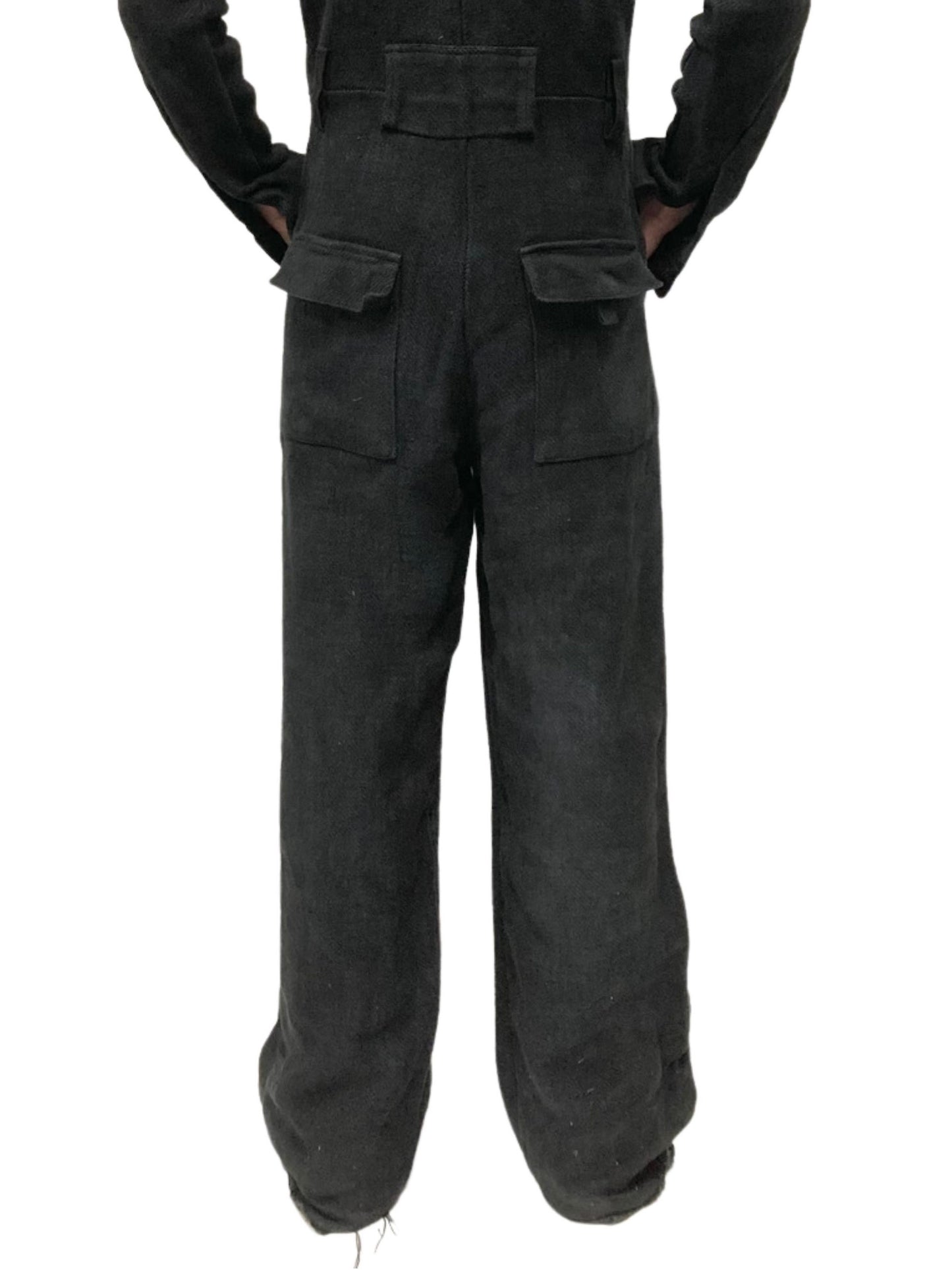 KNG13 || FULL BODY COVERALLS || HEAVY LINEN - O.D. BLACK