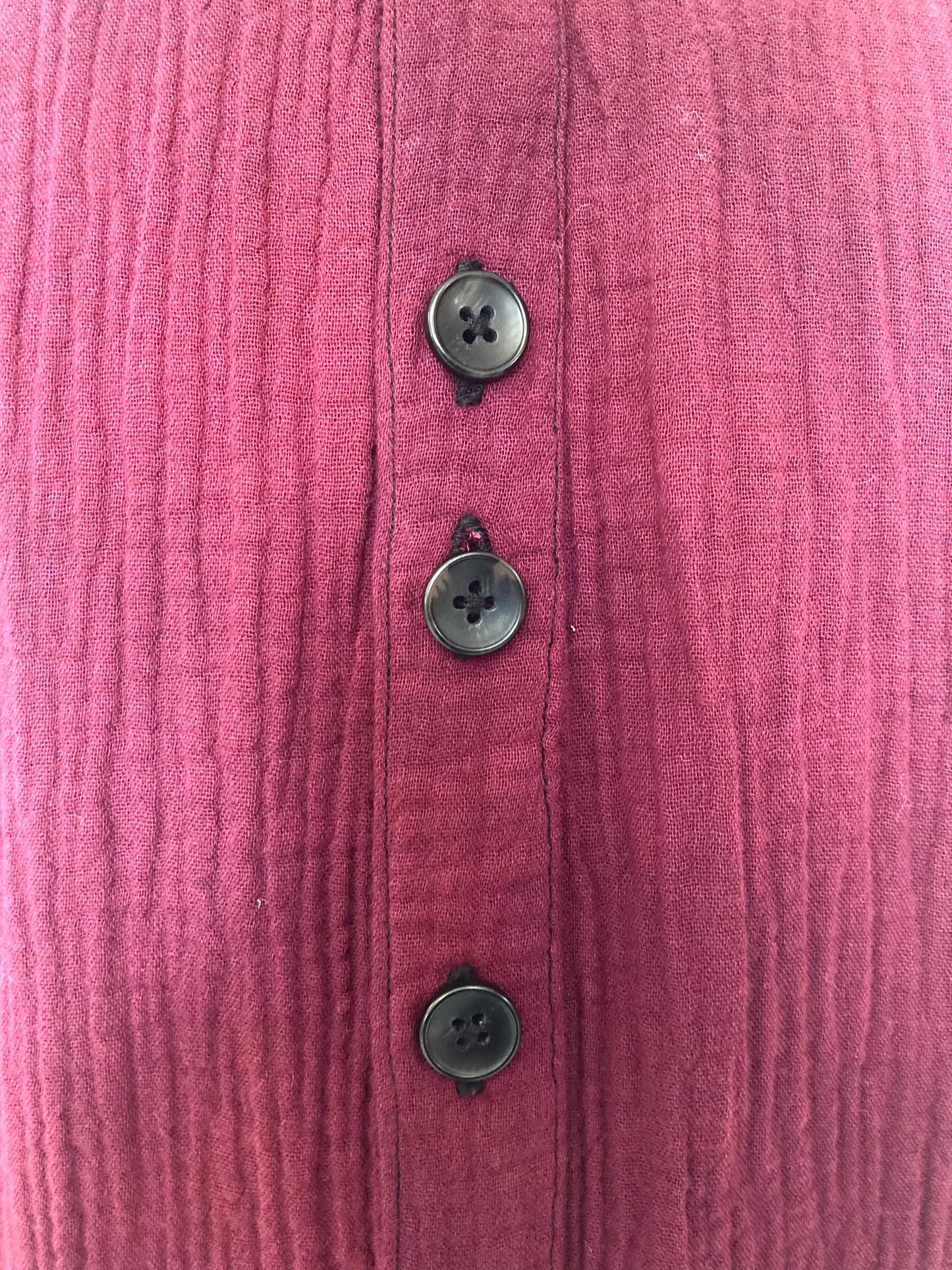 KNG13 || FAULTED SHOULDER LONG SHIRT BAND COLLAR || MAROON ||