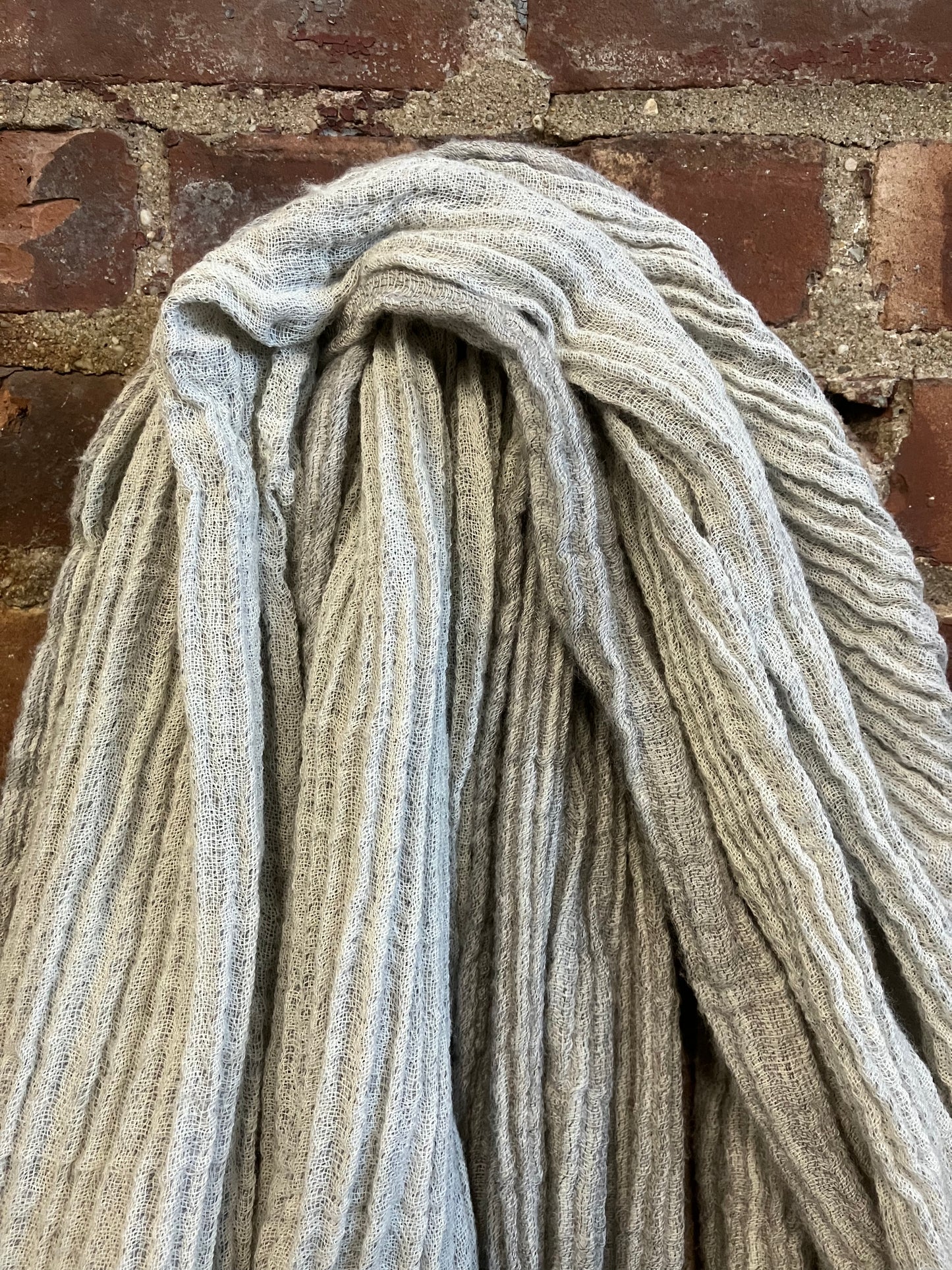 SS23 LINEN AND WOOL LARGE SCARF - ECRU