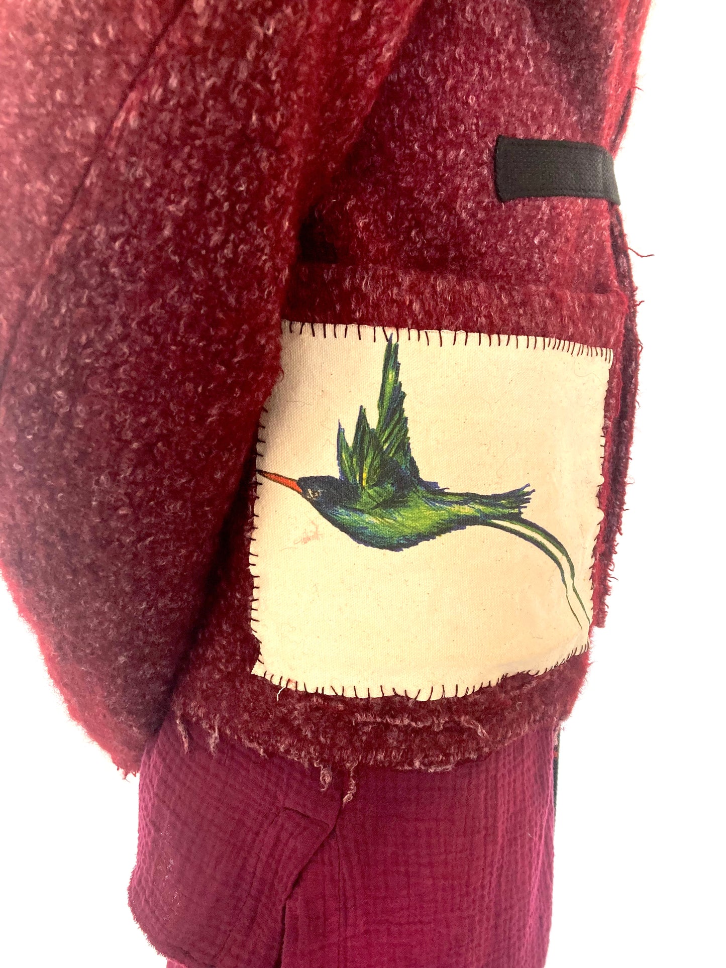KNG13 || BIRD HUNTING BOILED WOOL SHORT CARDIGAN || MAROON