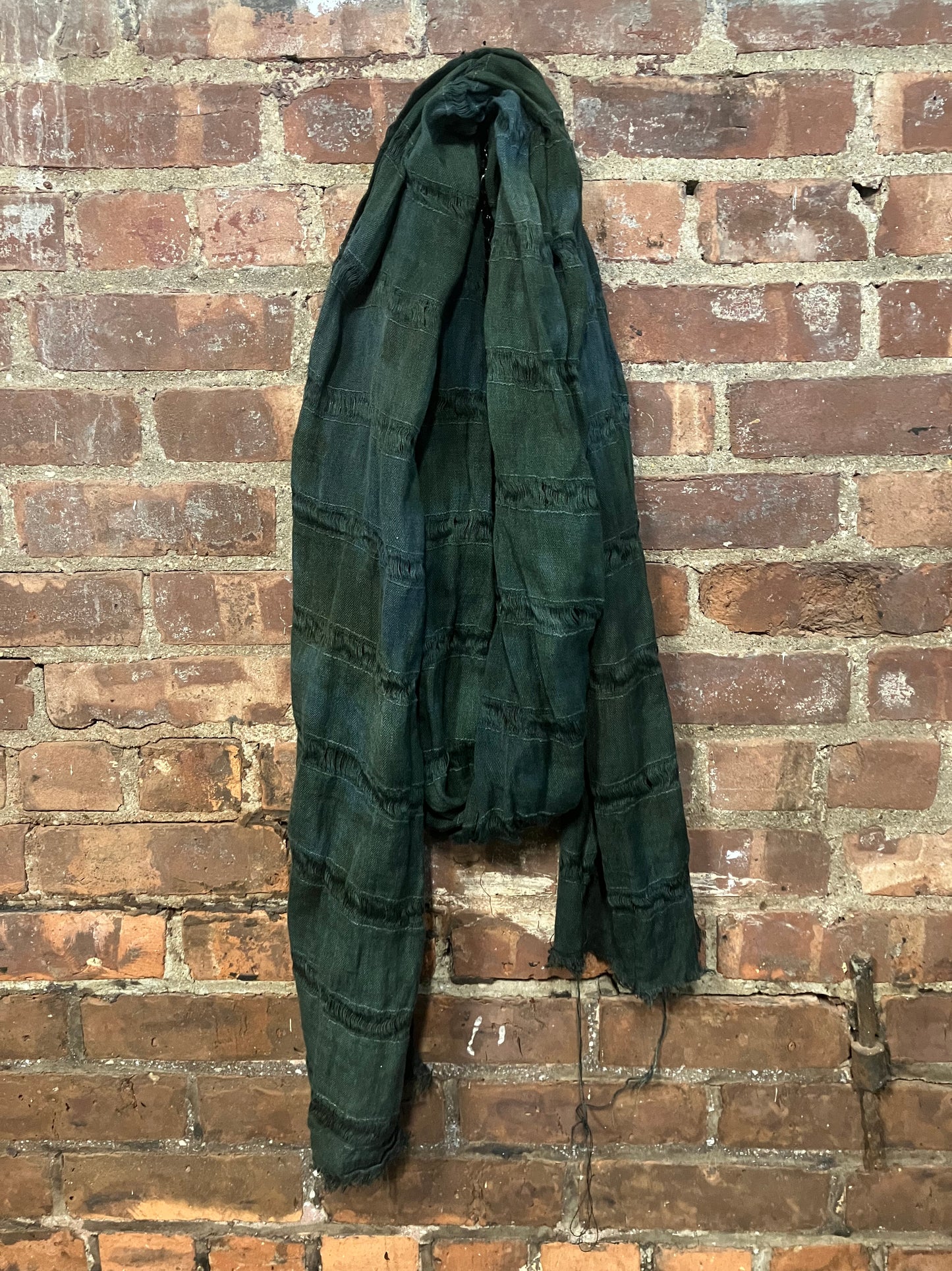 SS23 || LINEN SINGLE WIDTH SCARF || OD GREEN