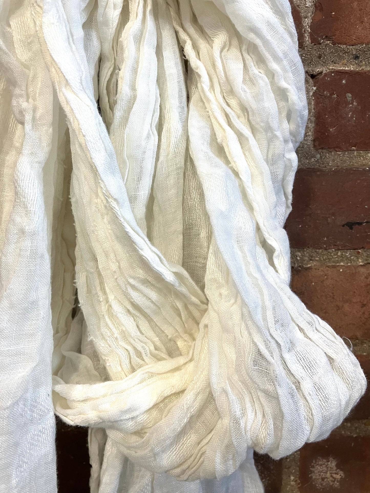 SS23 LINEN SINGLE WIDTH SCARF - BONE WHITE