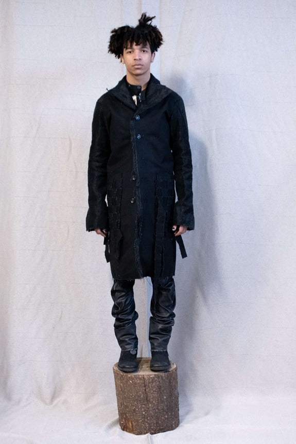 SS23|| PROTOLOGICAL ARCHETYPE COAT WITH MESH PANELS