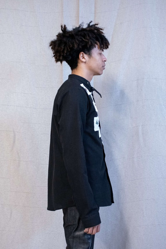 SS23|| KINGSTON 13 PATCHWORK SHIRT - BLACK