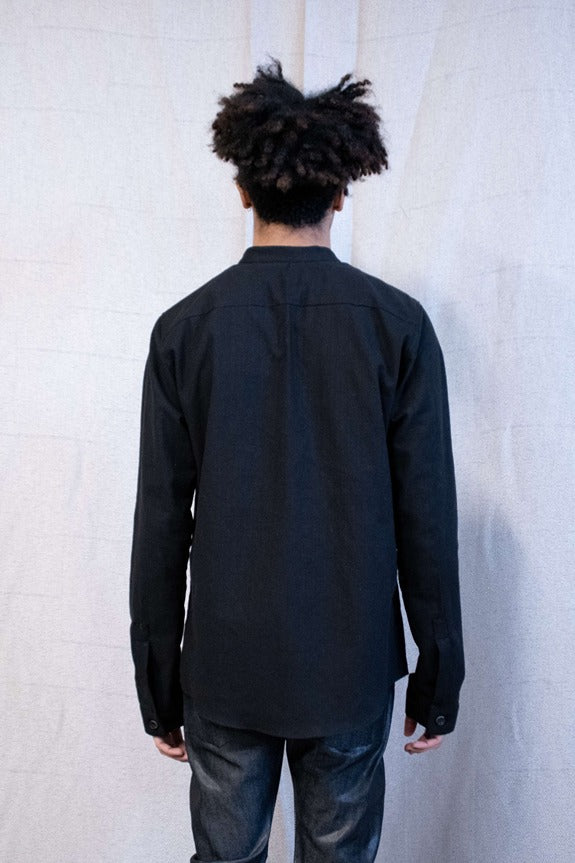 SS23|| KINGSTON 13 PATCHWORK SHIRT - BLACK