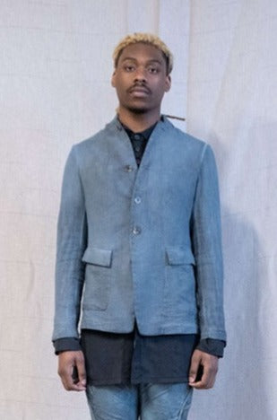 SS23|| WEIGHTLESS PEAKED LAPEL DISPUTE COTTON BLAZER - GREY