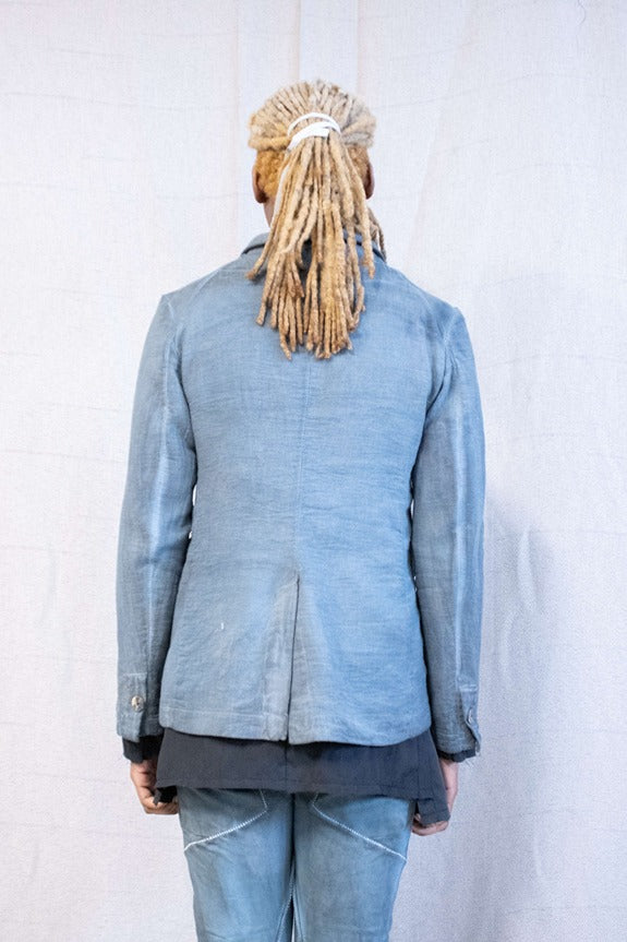 SS23|| WEIGHTLESS PEAKED LAPEL DISPUTE COTTON BLAZER - GREY