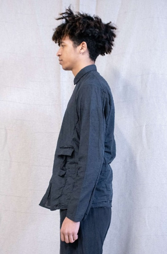 SS23|| TRI PANEL "ZERO" SHIRT" LONG - BLACK