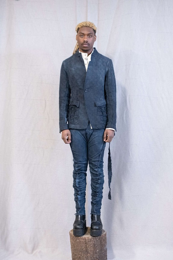 SS23|| RIDGE SEAM DNA - BLACK STRETCH COTTON
