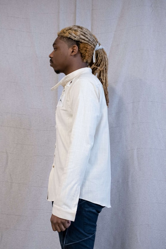 SS23|| KINGSTON 13 PATCHWORK SHIRT - BONE