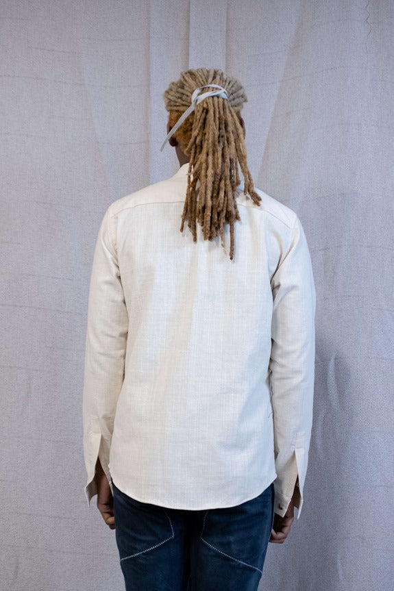 SS23|| KINGSTON 13 PATCHWORK SHIRT - BONE