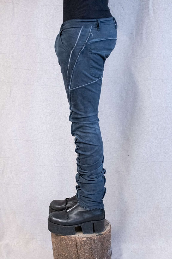 SS23|| RIDGE SEAM DNA - BLACK STRETCH COTTON