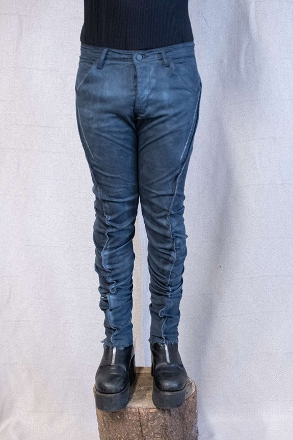 SS23|| RIDGE SEAM DNA - BLACK STRETCH COTTON