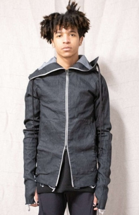 SS23|| TYPE 2 OVERLOCKED HOODIE - BLACK
