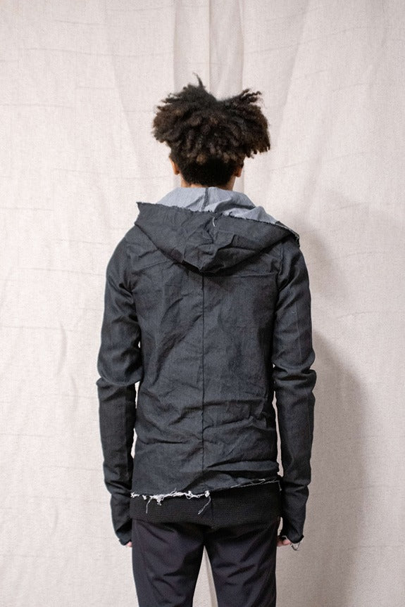 SS23|| TYPE 2 OVERLOCKED HOODIE - BLACK