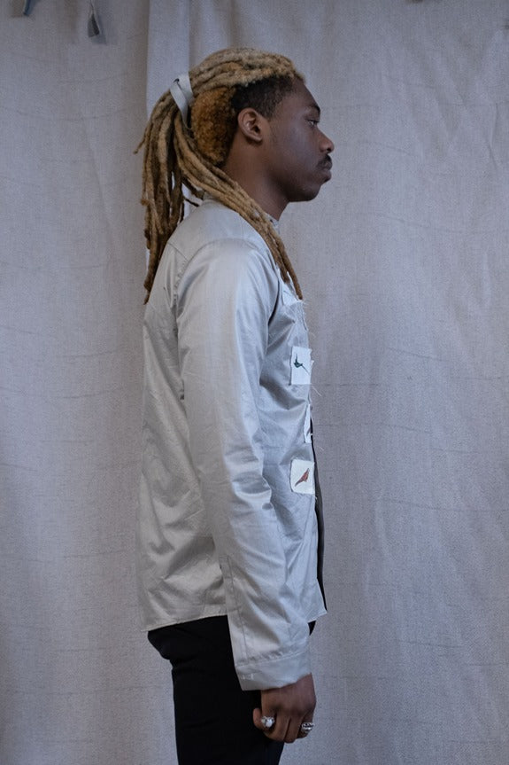 SS23|| KINGSTON 13 PATCHWORK SHIRT - SAND
