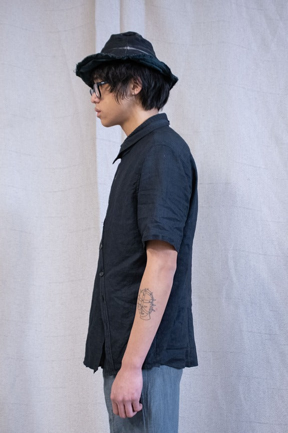 SS23|| DOUBLE FRONT SHORT SLEEVE SHIRT - OD BLACK