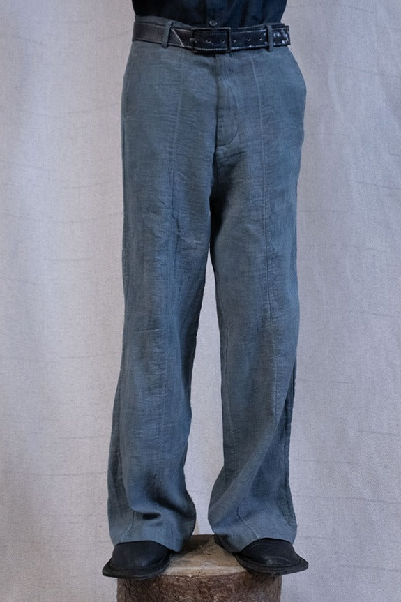 SS23|| OVERLOCKED WIDE LEG GODDE PANTS - GREY