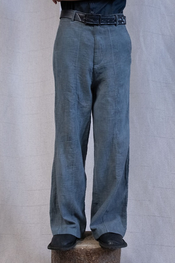 SS23|| OVERLOCKED WIDE LEG GODDE PANTS - GREY