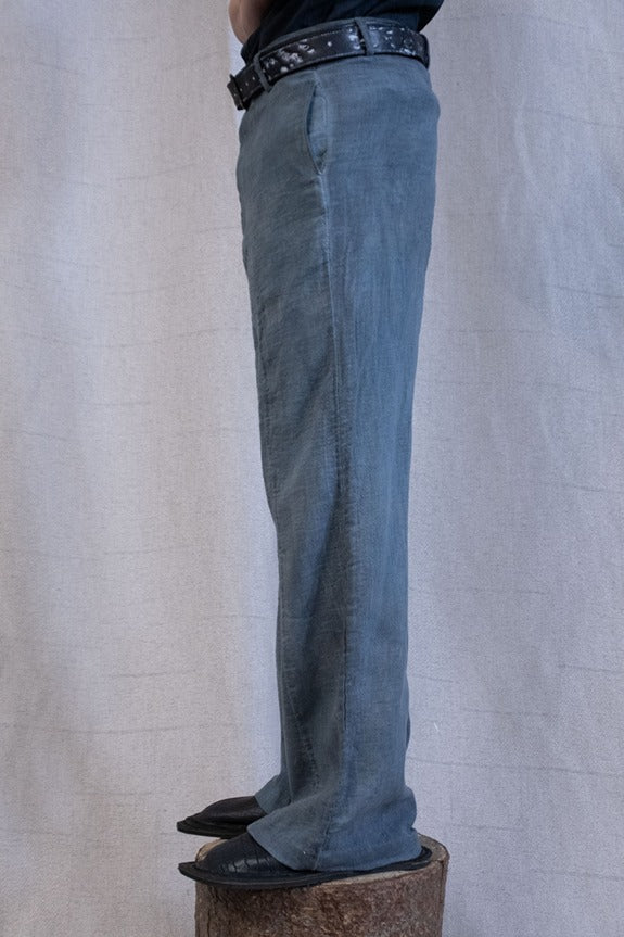 SS23|| OVERLOCKED WIDE LEG GODDE PANTS - GREY