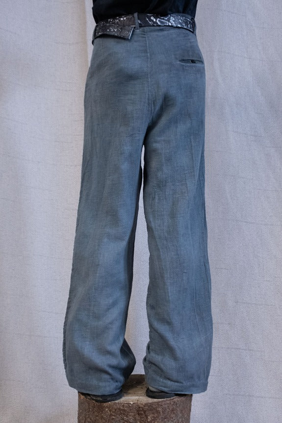 SS23|| OVERLOCKED WIDE LEG GODDE PANTS - GREY