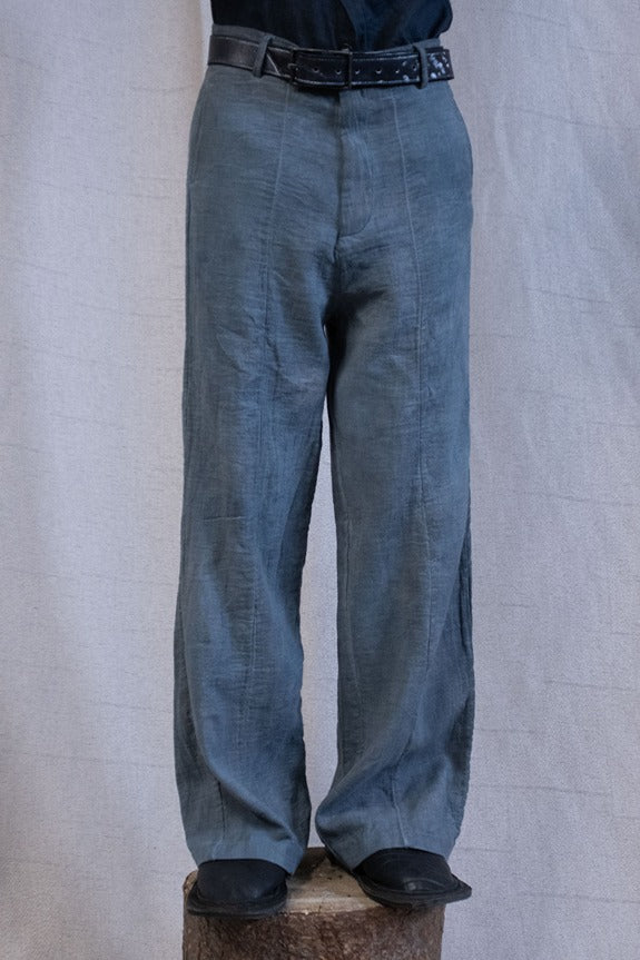 SS23|| OVERLOCKED WIDE LEG GODDE PANTS - GREY