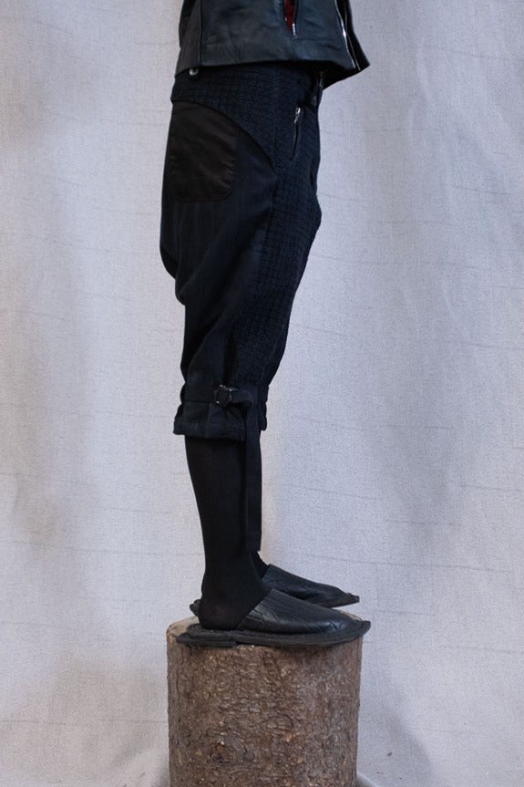 SS23|| HIGH NECK INNER LEATHER JACKET - HORSEHIDE || BLACK