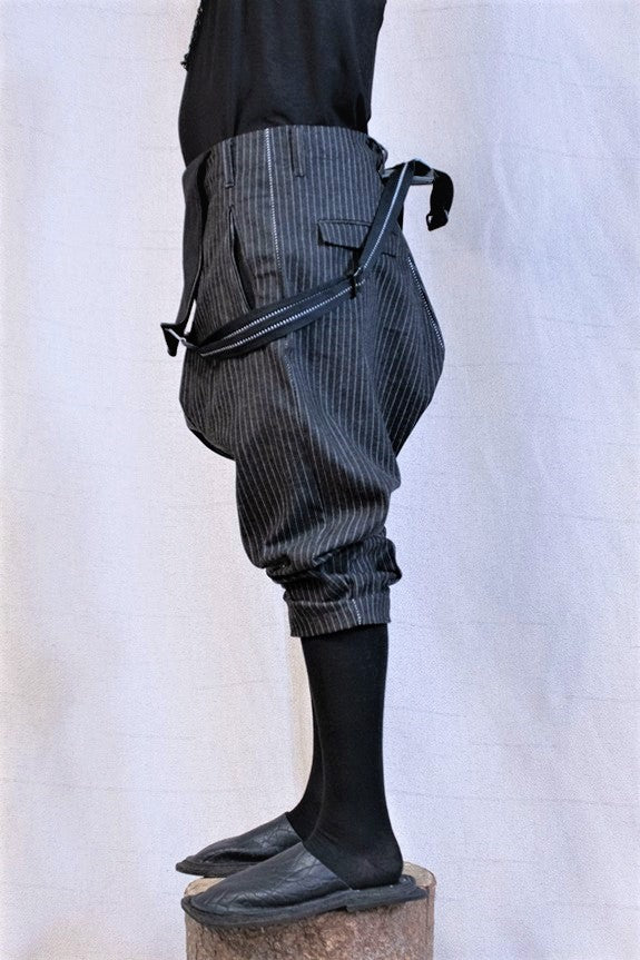 SS23|| CROPPED SUSPENDER COVERALLS - STRIPE