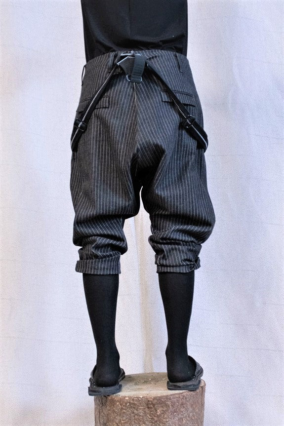 SS23|| CROPPED SUSPENDER COVERALLS - STRIPE