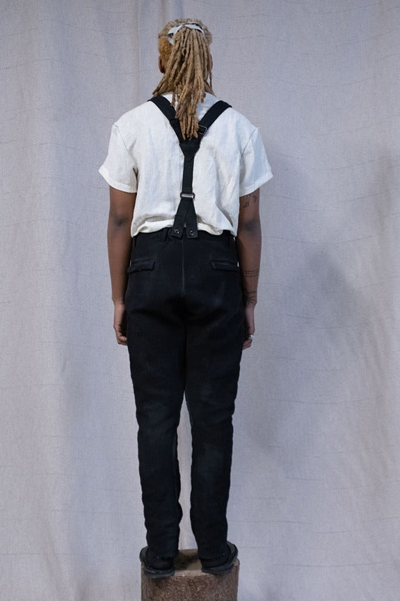 SS23|| SUSPENDER COVERALLS || FULL LENGTH - OVERDYED BLACK