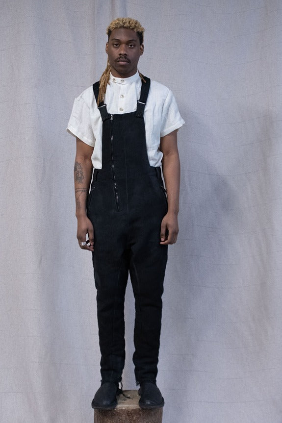 SS23|| SUSPENDER COVERALLS || FULL LENGTH - OVERDYED BLACK