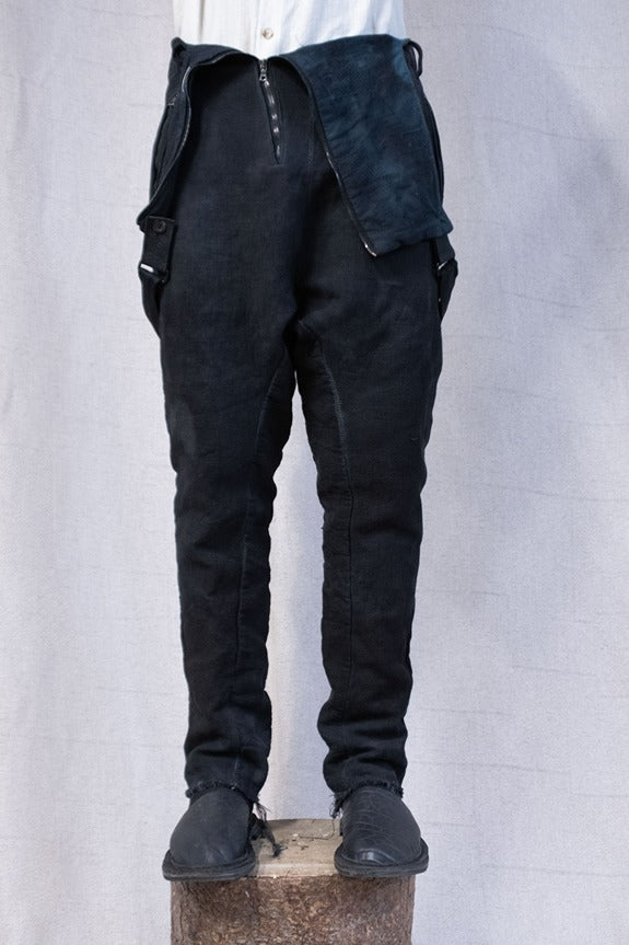 SS23|| SUSPENDER COVERALLS || FULL LENGTH - OVERDYED BLACK