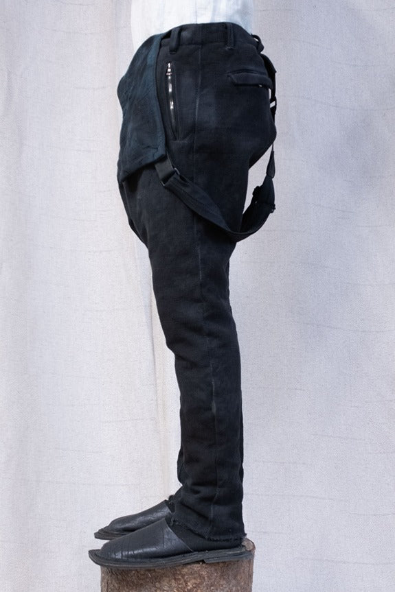SS23|| SUSPENDER COVERALLS || FULL LENGTH - OVERDYED BLACK